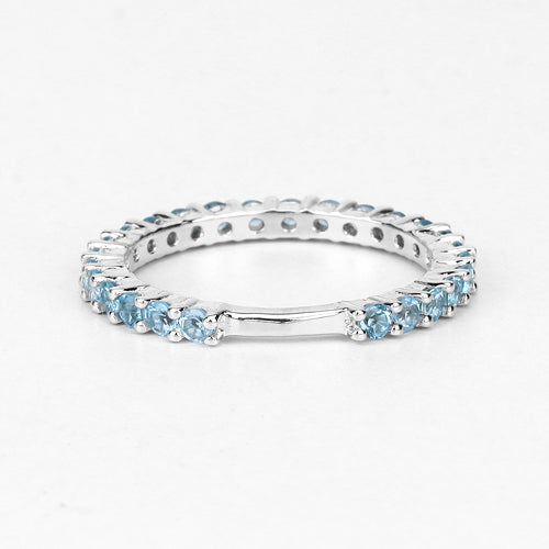 0.94 Carat Genuine Swiss Blue Topaz .925 Sterling Silver Ring