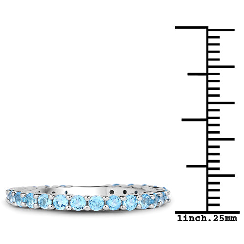 0.94 Carat Genuine Swiss Blue Topaz .925 Sterling Silver Ring