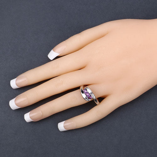 0.54 Carat Genuine Amethyst .925 Sterling Silver Ring