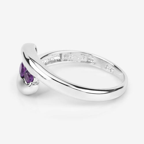 0.54 Carat Genuine Amethyst .925 Sterling Silver Ring