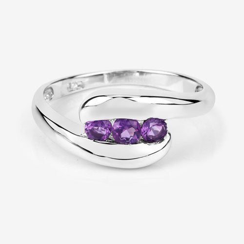 0.54 Carat Genuine Amethyst .925 Sterling Silver Ring