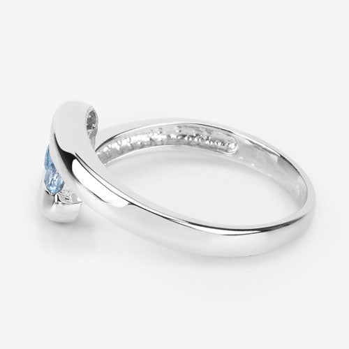 0.74 Carat Genuine Blue Topaz .925 Sterling Silver Ring