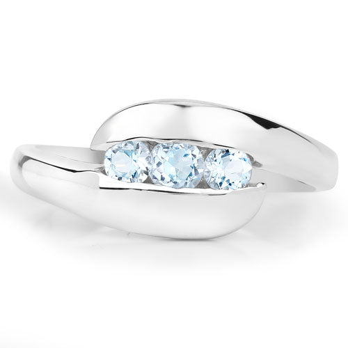 0.74 Carat Genuine Blue Topaz .925 Sterling Silver Ring