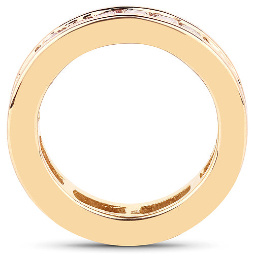 14K Yellow Gold Plated 4.32 Carat Genuine Multi Sapphire .925 Sterling Silver Ring