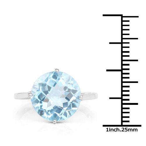 6.50 Carat Genuine Blue Topaz .925 Sterling Silver Ring