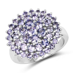 2.52 Carat Genuine Tanzanite .925 Sterling Silver Ring