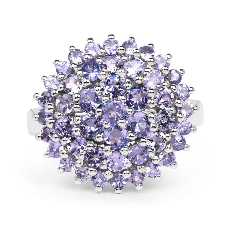 2.52 Carat Genuine Tanzanite .925 Sterling Silver Ring