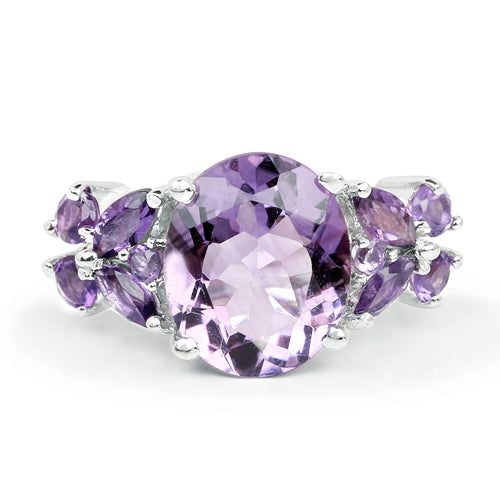 5.35 Carat Genuine Amethyst .925 Sterling Silver Ring