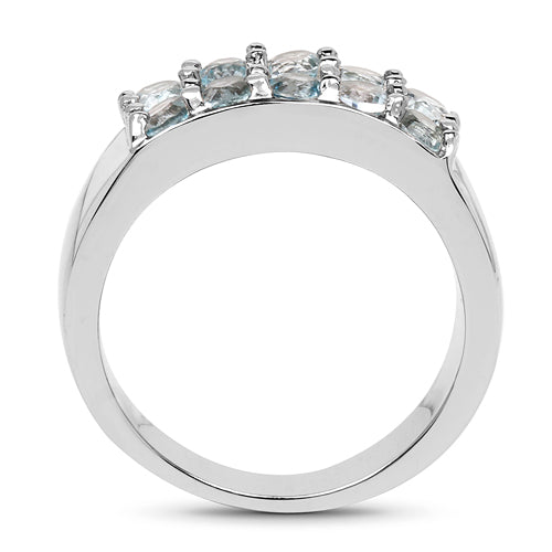 1.20 Carat Genuine Blue Topaz .925 Sterling Silver Ring
