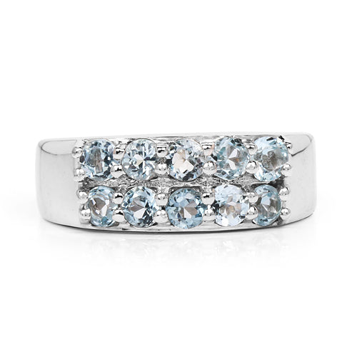 1.20 Carat Genuine Blue Topaz .925 Sterling Silver Ring