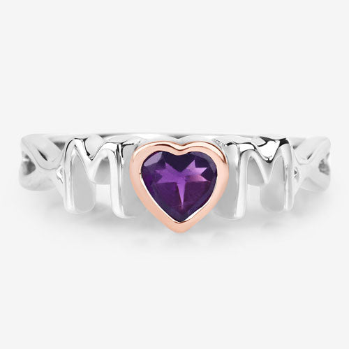 0.43 Carat Genuine Amethyst .925 Sterling Silver Ring