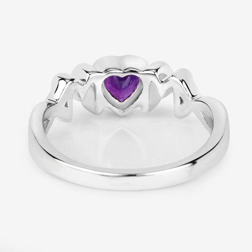 0.43 Carat Genuine Amethyst .925 Sterling Silver Ring