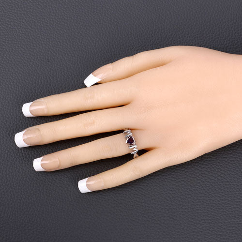 0.43 Carat Genuine Amethyst .925 Sterling Silver Ring