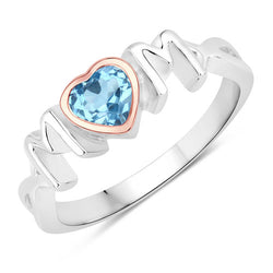 0.52 Carat Genuine Swiss Blue Topaz .925 Sterling Silver Ring