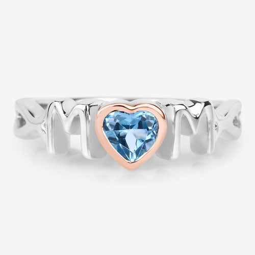 0.52 Carat Genuine Swiss Blue Topaz .925 Sterling Silver Ring