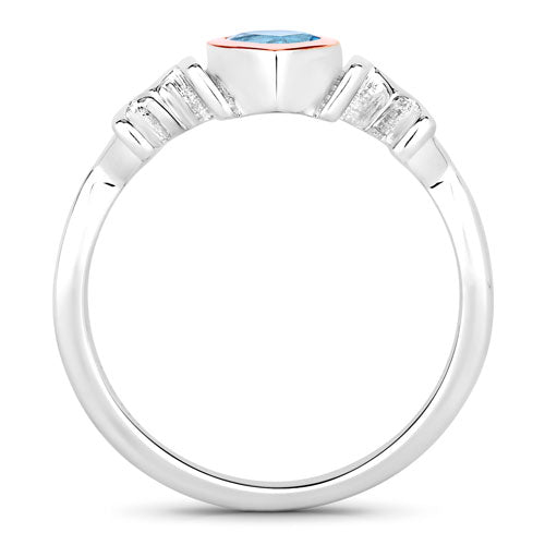 0.52 Carat Genuine Swiss Blue Topaz .925 Sterling Silver Ring