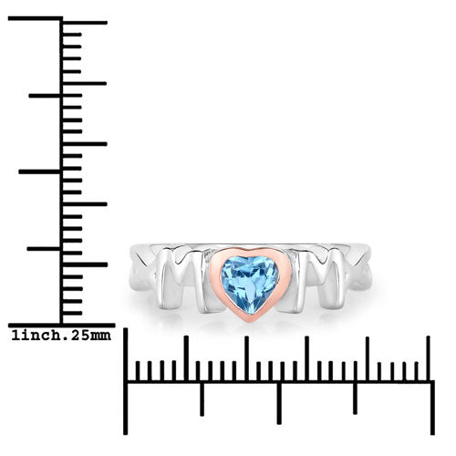 0.52 Carat Genuine Swiss Blue Topaz .925 Sterling Silver Ring
