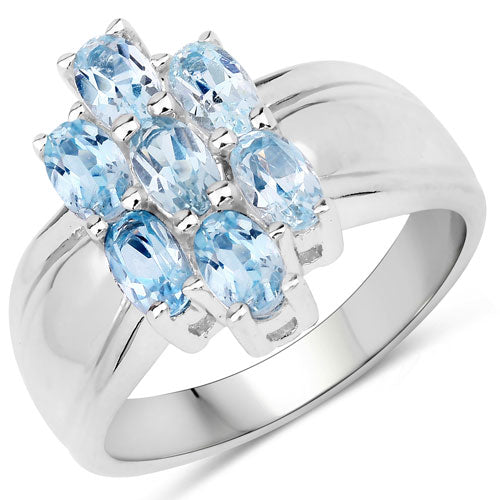 1.75 Carat Genuine Blue Topaz .925 Sterling Silver Ring