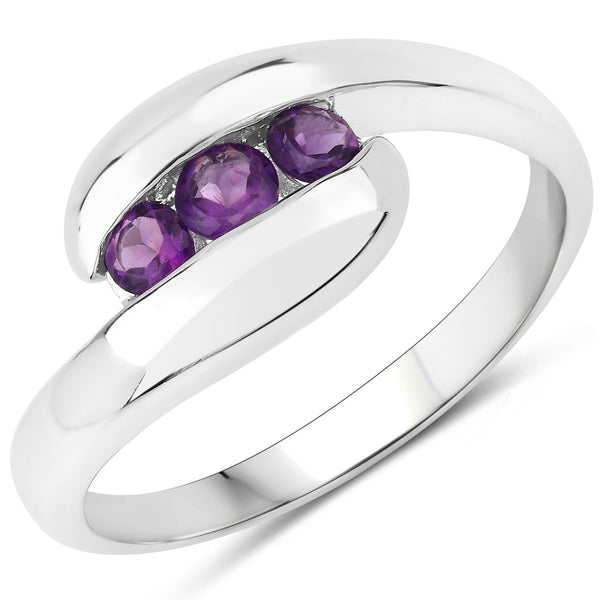 0.54 Carat Genuine Amethyst .925 Sterling Silver Ring