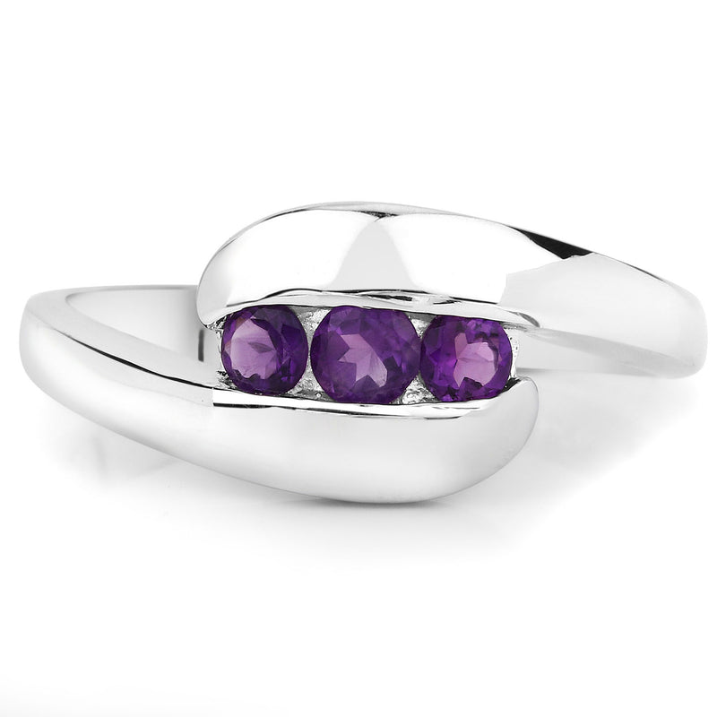 0.54 Carat Genuine Amethyst .925 Sterling Silver Ring