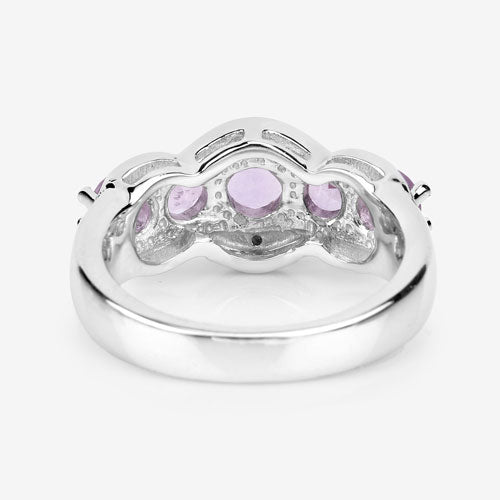 1.39 Carat Genuine Amethyst .925 Sterling Silver Ring