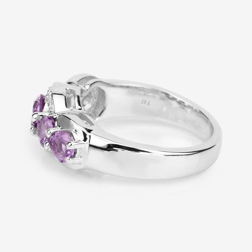 1.39 Carat Genuine Amethyst .925 Sterling Silver Ring