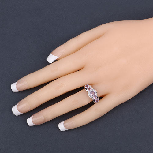 1.39 Carat Genuine Amethyst .925 Sterling Silver Ring