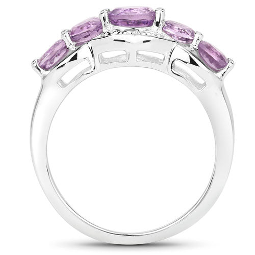 1.39 Carat Genuine Amethyst .925 Sterling Silver Ring