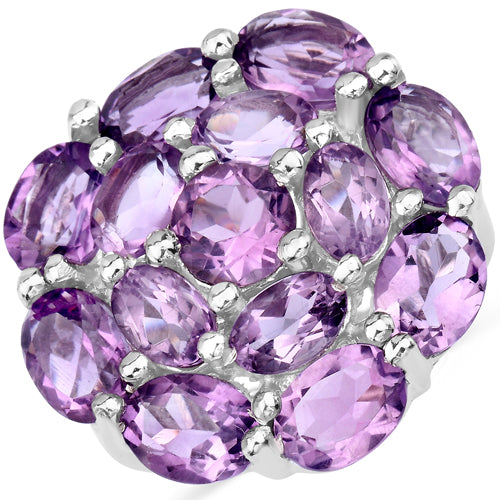 9.28 Carat Genuine Amethyst .925 Sterling Silver Ring