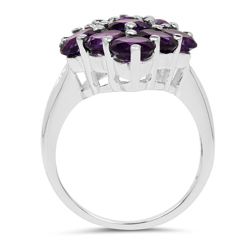 6.78 Carat Genuine Amethyst .925 Sterling Silver Ring