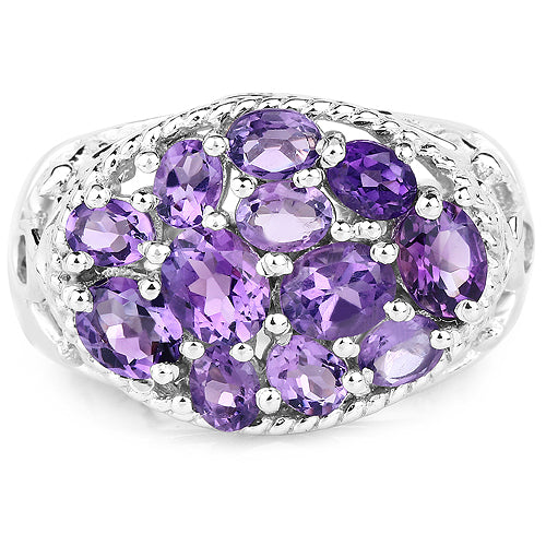 2.64 Carat Genuine Amethyst .925 Sterling Silver Ring