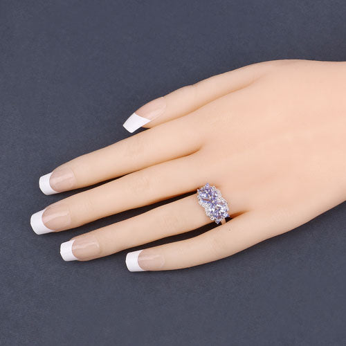 1.52 Carat Genuine Tanzanite and White Topaz .925 Sterling Silver Ring