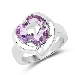 2.40 Carat Genuine Amethyst .925 Sterling Silver Ring