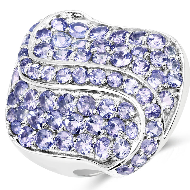 3.65 Carat Genuine Tanzanite .925 Sterling Silver Ring