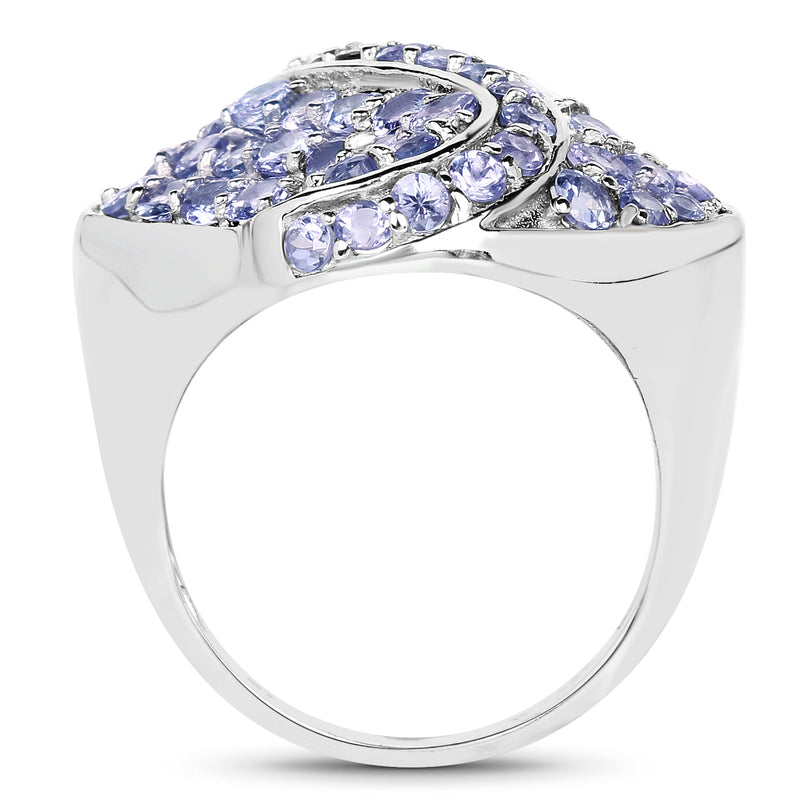 3.65 Carat Genuine Tanzanite .925 Sterling Silver Ring