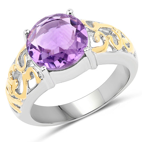 3.30 Carat Genuine Amethyst .925 Sterling Silver Ring