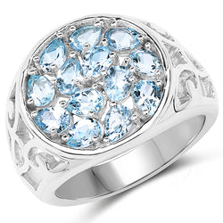 2.34 Carat Genuine Blue Topaz .925 Sterling Silver Ring