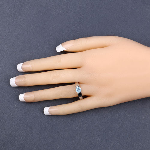 1.05 Carat Genuine Blue Topaz .925 Sterling Silver Ring
