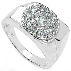 0.53 Carat Genuine Blue Topaz .925 Sterling Silver Ring