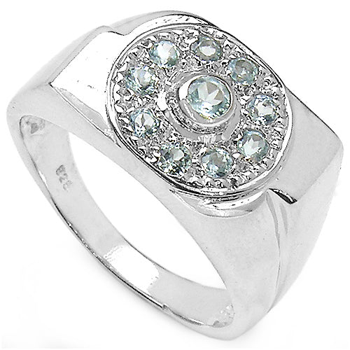 0.53 Carat Genuine Blue Topaz .925 Sterling Silver Ring