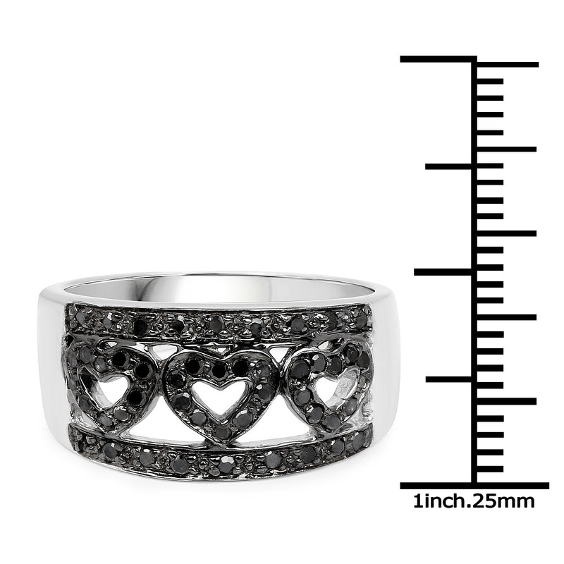 0.32 Carat Genuine Black Diamond .925 Sterling Silver Ring