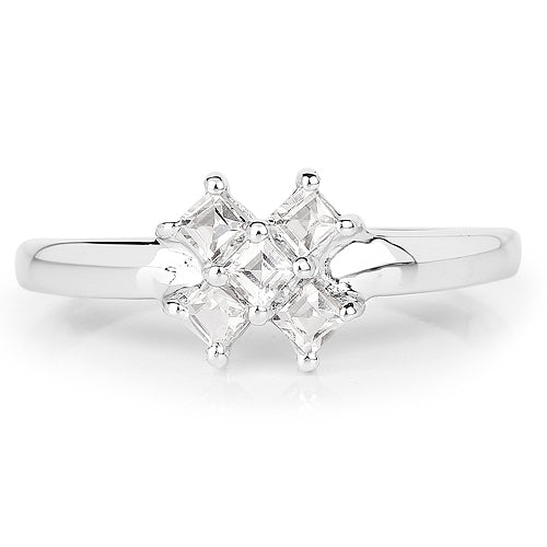 0.30 Carat Genuine White Topaz .925 Sterling Silver Ring