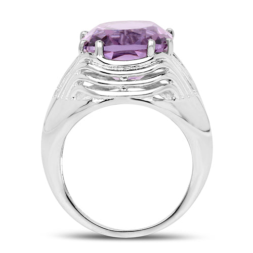 10.02 Carat Genuine Amethyst .925 Sterling Silver Ring