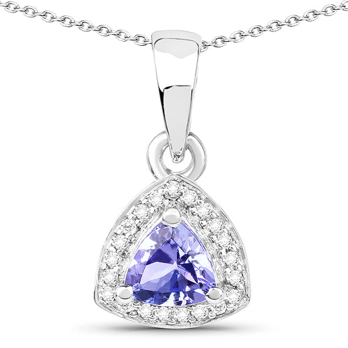 3.22 Carat Genuine Tanzanite & White Topaz .925 Sterling Silver Ring