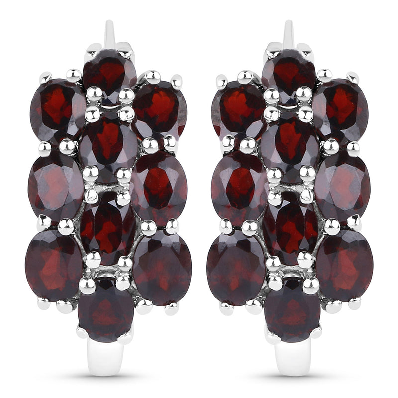 10.40 Carat Genuine Garnet .925 Sterling Silver 3 Piece Jewelry Set (Ring, Earrings, and Pendant w/ Chain)