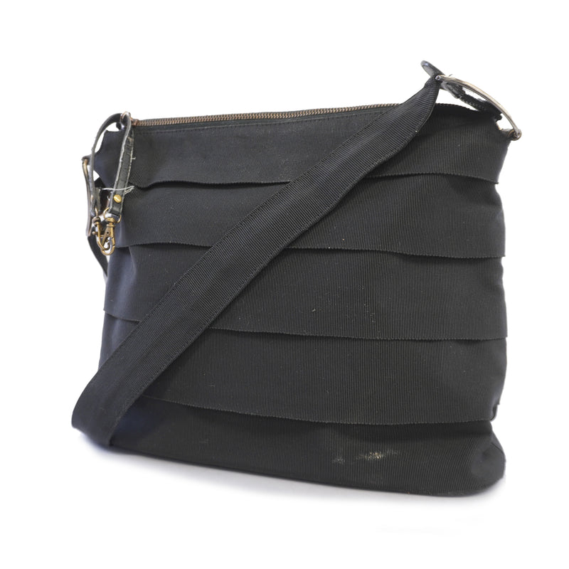 Auth Salvatore Ferragamo 2WAY Bag Womens Canvas Shoulder Bag Black
