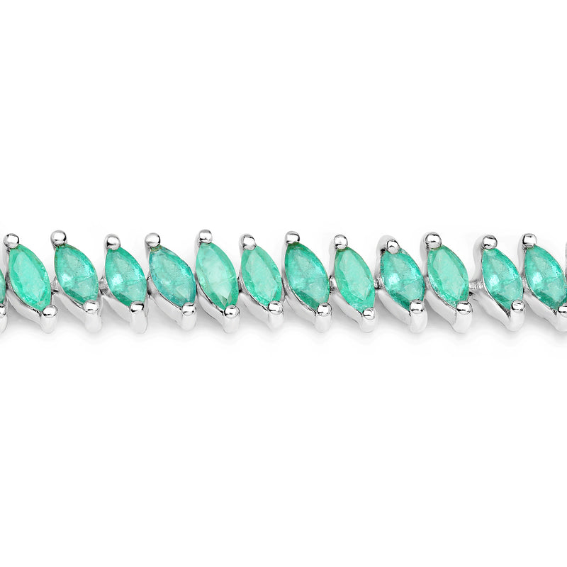 6.82 Carat Genuine Zambian Emerald .925 Sterling Silver Bracelet