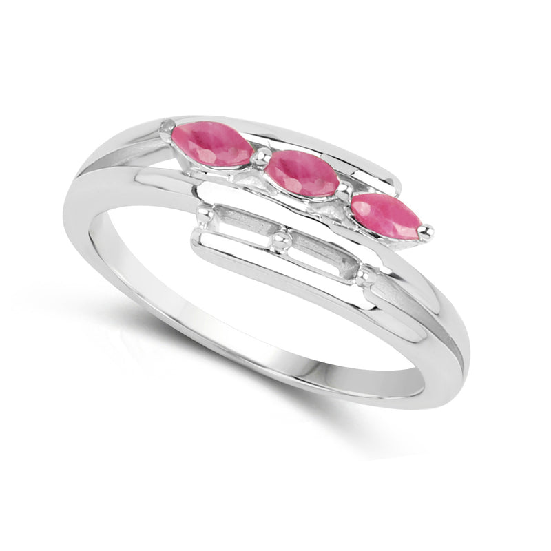 0.36 Carat Genuine Ruby .925 Sterling Silver Ring