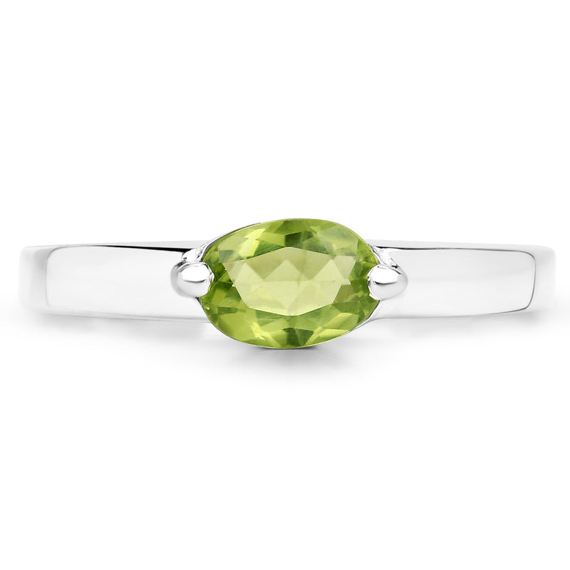 0.83 Carat Genuine Peridot .925 Sterling Silver Ring