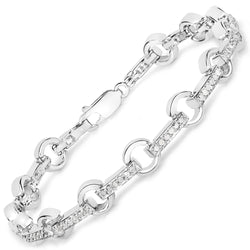 0.76 Carat Genuine White Diamond .925 Sterling Silver Bracelet